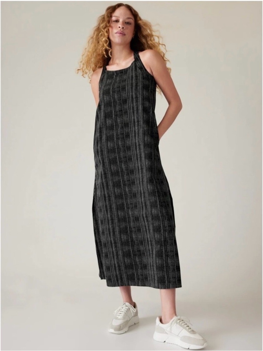 Athleta Amara Black and White Midi Dress - NWT